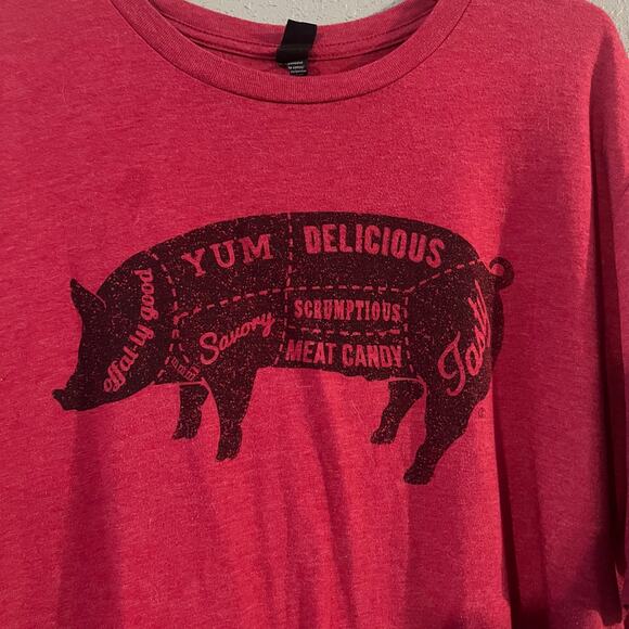 Very Important Tee Unisex Red  Pork Pig T Shirt XXL Country Western ptp 25" - Picture 2 of 6